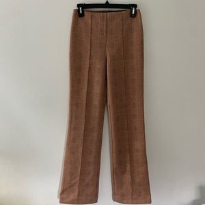 Brown Stretch Flared Leg Pants